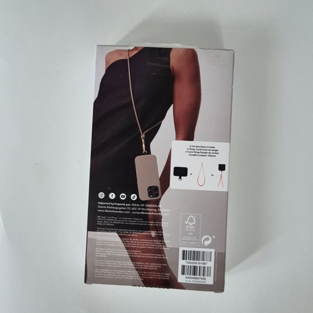 Cord Phone Strap Beige - Ideal of sweden Apricot NEW sealed